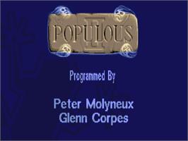 Title screen of Populous 2 - The Challenge Games on the Commodore Amiga.