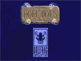Title screen of Populous II: Trials of the Olympian Gods on the Commodore Amiga.