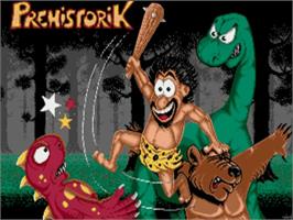 Title screen of Prehistoric Tale, A on the Commodore Amiga.