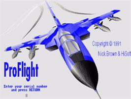 Title screen of ProFlight on the Commodore Amiga.