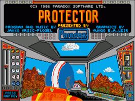 Title screen of Protector (Paradox) on the Commodore Amiga.