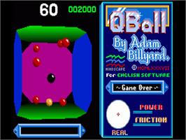 Title screen of Qball on the Commodore Amiga.