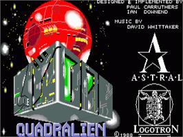 Title screen of Quadralien on the Commodore Amiga.