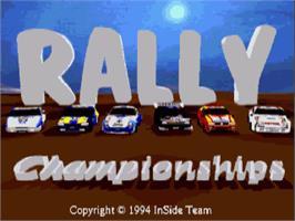Title screen of Rally Championships on the Commodore Amiga.