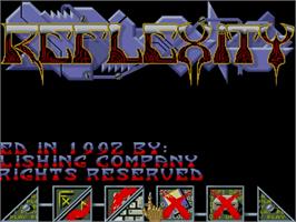 Title screen of Reflexity on the Commodore Amiga.