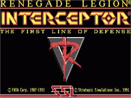 Title screen of Renegade Legion: Interceptor on the Commodore Amiga.