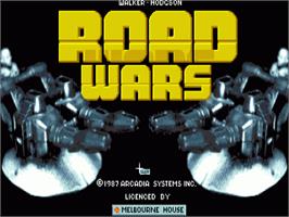 Title screen of RoadWars on the Commodore Amiga.