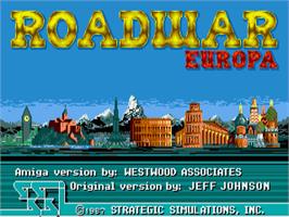 Title screen of Roadwar Europa on the Commodore Amiga.