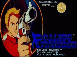 Title screen of Rolling Thunder on the Commodore Amiga.