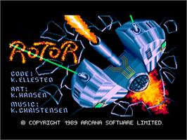 Title screen of Rotor on the Commodore Amiga.