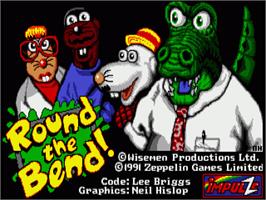 Title screen of Round The Bend! on the Commodore Amiga.
