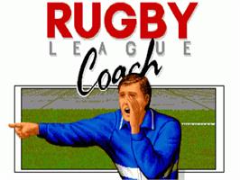 Title screen of Rugby League Coach on the Commodore Amiga.