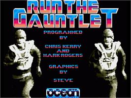 Title screen of Run the Gauntlet on the Commodore Amiga.