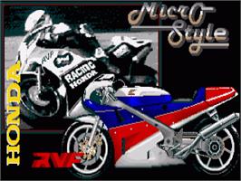 Title screen of Rvf Honda on the Commodore Amiga.