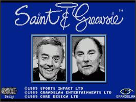 Title screen of Saint And Greavsie on the Commodore Amiga.