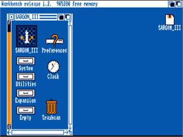 Title screen of Sargon 3 on the Commodore Amiga.