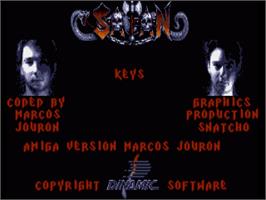 Title screen of Satan on the Commodore Amiga.