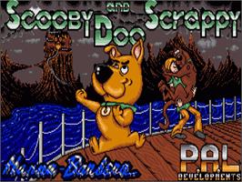 Title screen of Scooby-doo And Scrappy-doo on the Commodore Amiga.