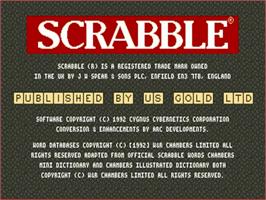 Title screen of Scrabble on the Commodore Amiga.