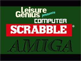 Title screen of Scrabble Deluxe on the Commodore Amiga.