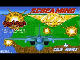Title screen of Screaming Wings on the Commodore Amiga.