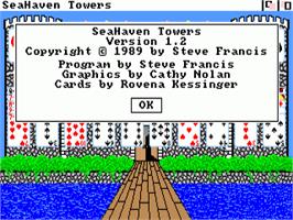 Title screen of Seahaven Towers on the Commodore Amiga.
