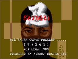 Title screen of Shinobi on the Commodore Amiga.