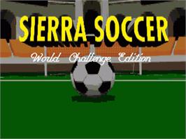 Title screen of Sierra Soccer - World Challenge Edition on the Commodore Amiga.
