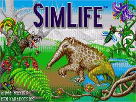 Title screen of Simlife on the Commodore Amiga.