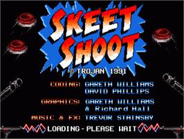 Title screen of Skeet Shoot on the Commodore Amiga.