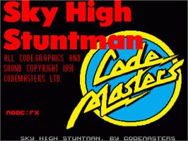 Title screen of Sky High Stuntman on the Commodore Amiga.