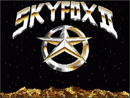 Title screen of Skyfox II: The Cygnus Conflict on the Commodore Amiga.