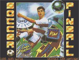 Title screen of Soccer Pinball on the Commodore Amiga.