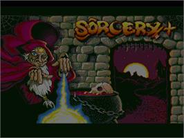 Title screen of Sorcery Plus on the Commodore Amiga.