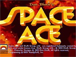 Title screen of Space Ace (1989) on the Commodore Amiga.