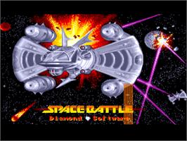 Title screen of Space Battle on the Commodore Amiga.