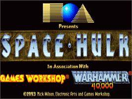 Title screen of Space Hulk on the Commodore Amiga.