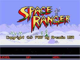 Title screen of Space Ranger on the Commodore Amiga.
