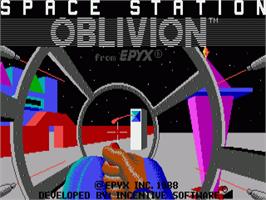 Title screen of Space Station Oblivion on the Commodore Amiga.