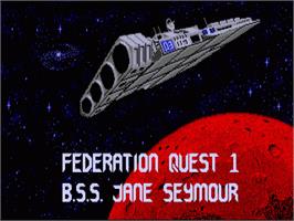 Title screen of Spacewrecked: 14 Billion Light Years From Earth on the Commodore Amiga.