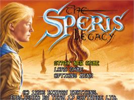 Title screen of Speris Legacy on the Commodore Amiga.