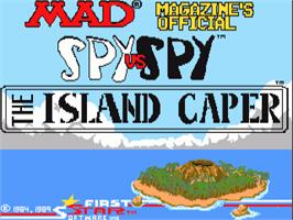 Title screen of Spy vs. Spy II: The Island Caper on the Commodore Amiga.