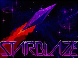 Title screen of Starblaze on the Commodore Amiga.