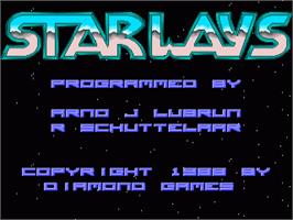 Title screen of Starways on the Commodore Amiga.