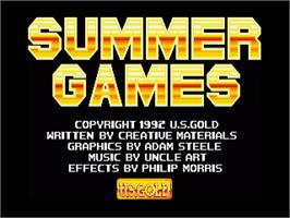 Title screen of Summer Games on the Commodore Amiga.