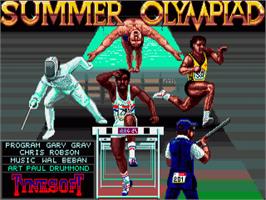Title screen of Summer Olympiad on the Commodore Amiga.