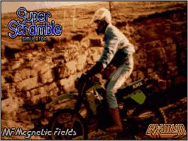 Title screen of Super Scramble Simulator on the Commodore Amiga.