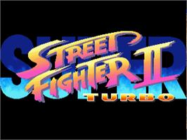 Title screen of Super Street Fighter II Turbo on the Commodore Amiga.