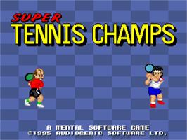 Title screen of Super Tennis Champs on the Commodore Amiga.