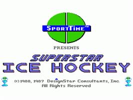 Title screen of Superstar Ice Hockey on the Commodore Amiga.